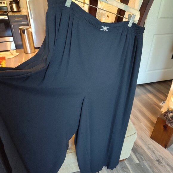 Vintage LAURA II Palazzo Black 🖤 Wide Leg Pants, Sz 18 - Picture 1 of 11